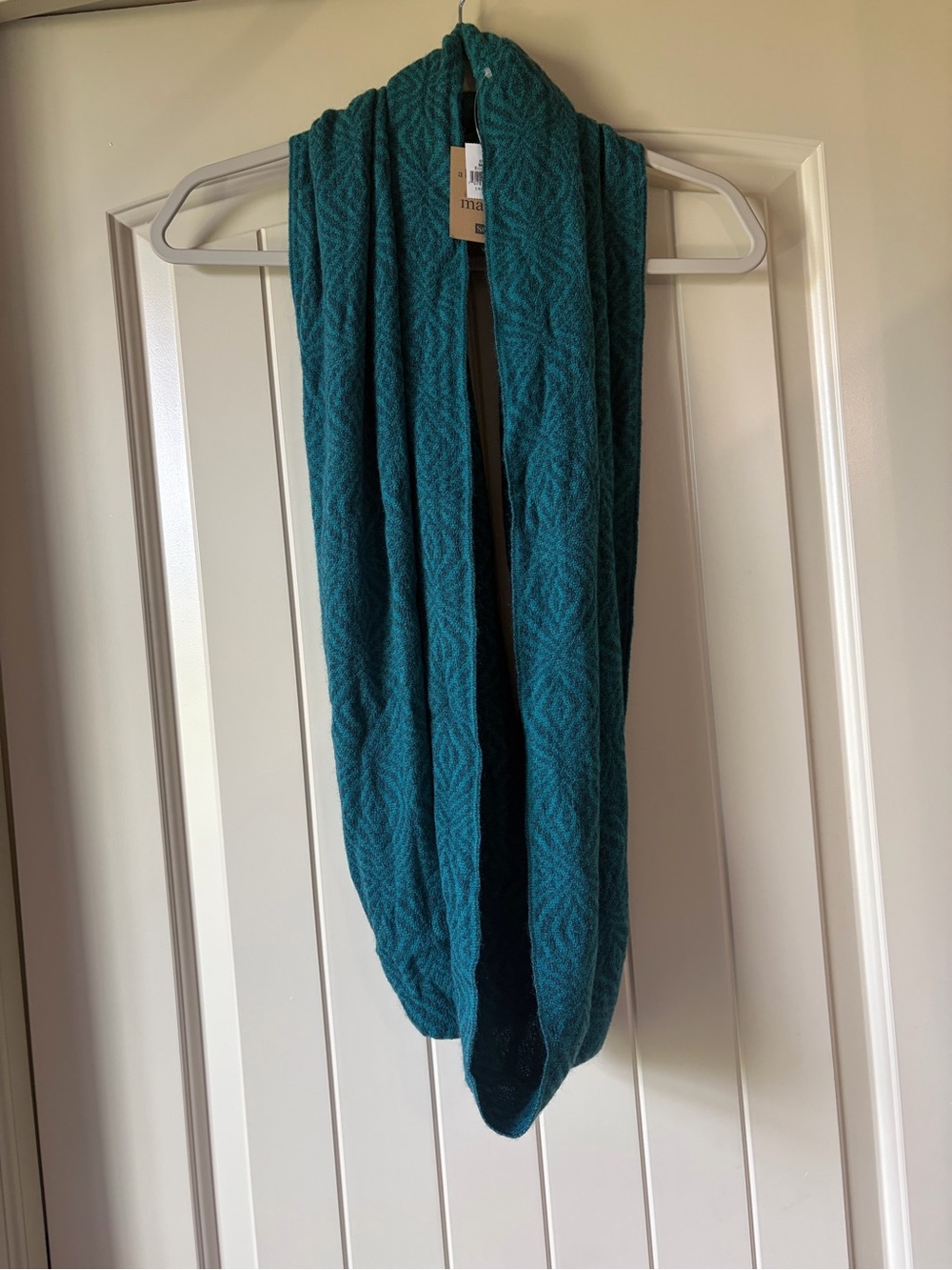 NWT Teal Diamond Patterned Infinity Scarf